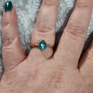 Elegant Light Blue Gemstone Ring